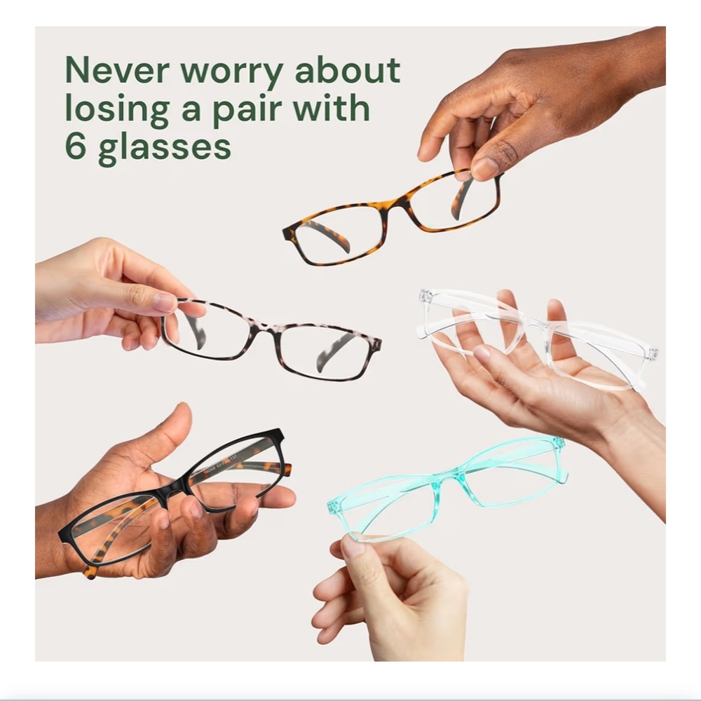 🆕 6 Stylish Eyeglasses Set with 6 Leather Case reading glasses blue ray blocker - Picture 10 of 12